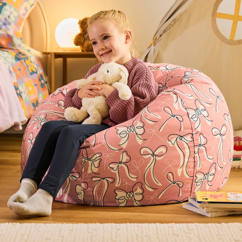 Kids XL Kingston Bow Print Classic Bean Bag