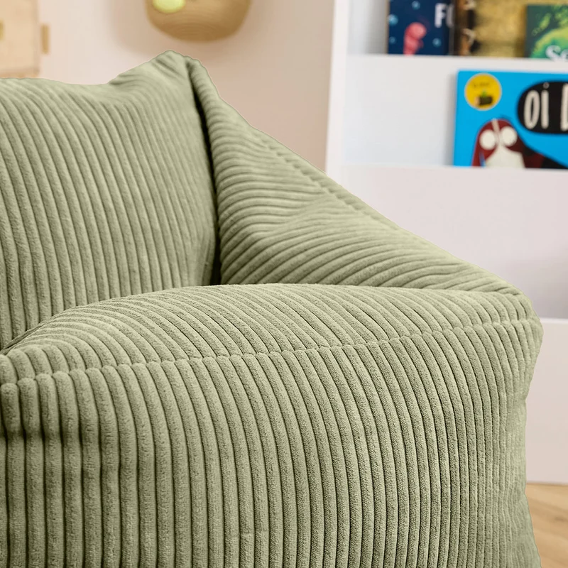 Morgan Sessel-Sitzsack für Kinder, Cord, Salbeigrün