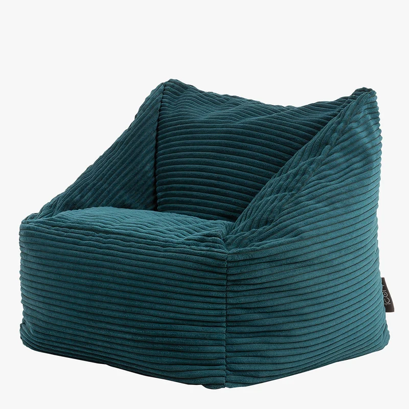 Morgan Sessel-Sitzsack für Kinder, Cord, Blaugrün