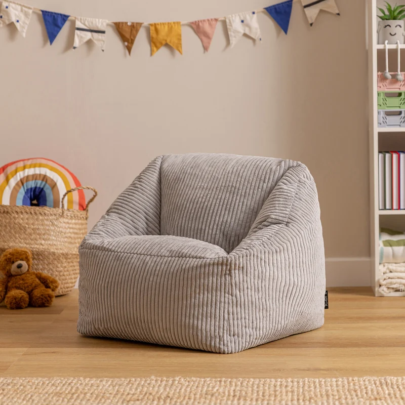 Natalia Sessel-Sitzsack für Kinder, Cord, Grau