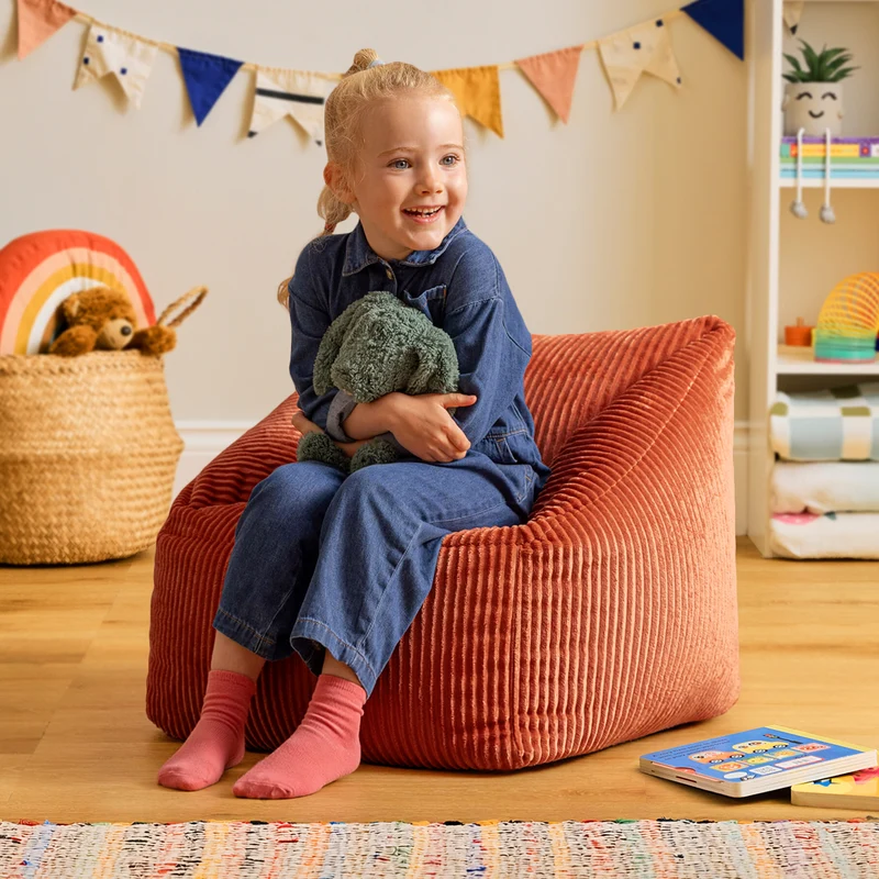 Natalia Sessel-Sitzsack für Kinder, Cord, Terrakotta