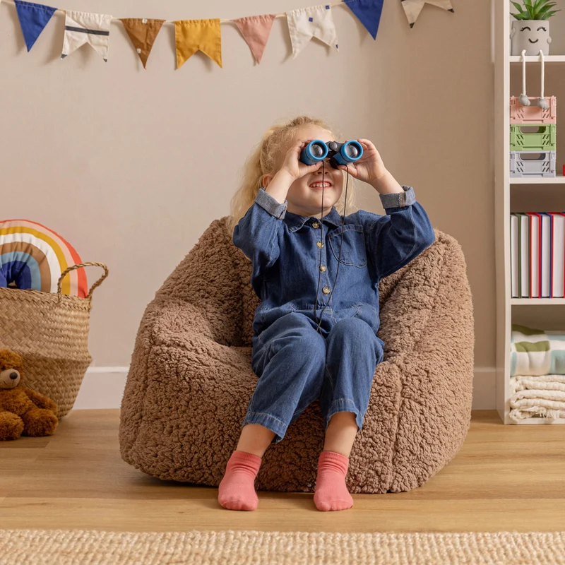 Natalia Sessel-Sitzsack für Kinder, Teddy-Fleece, Mokka-Braun