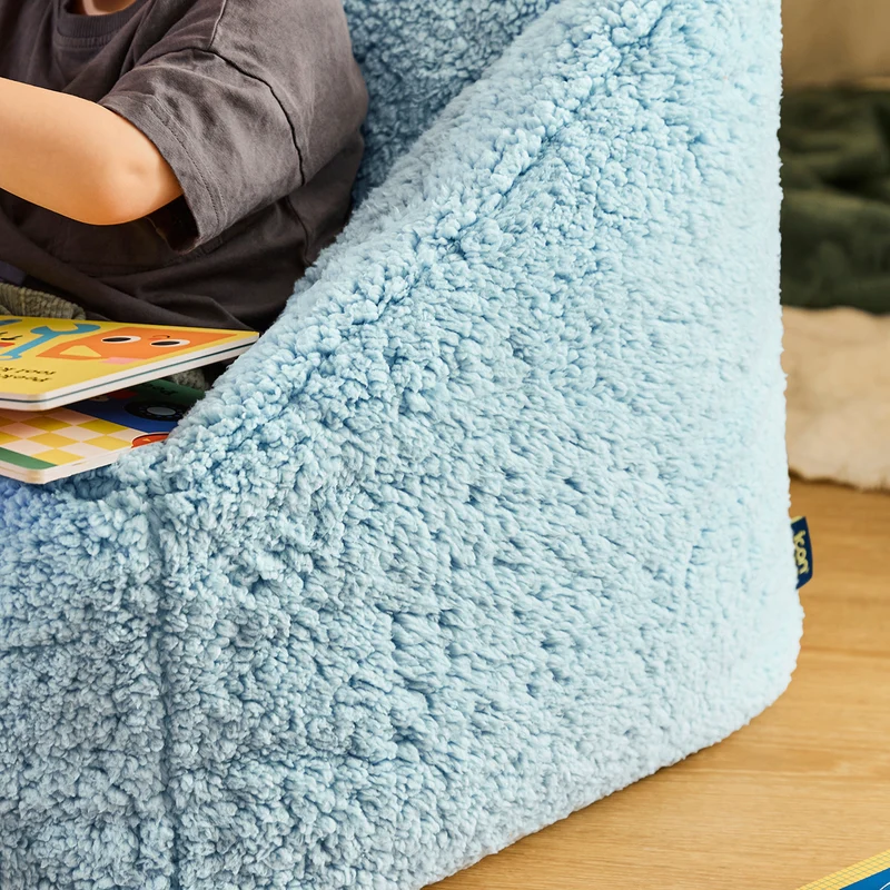 Kinder Natalia Teddy-Fleece-Sessel Sitzsack - Hellblau