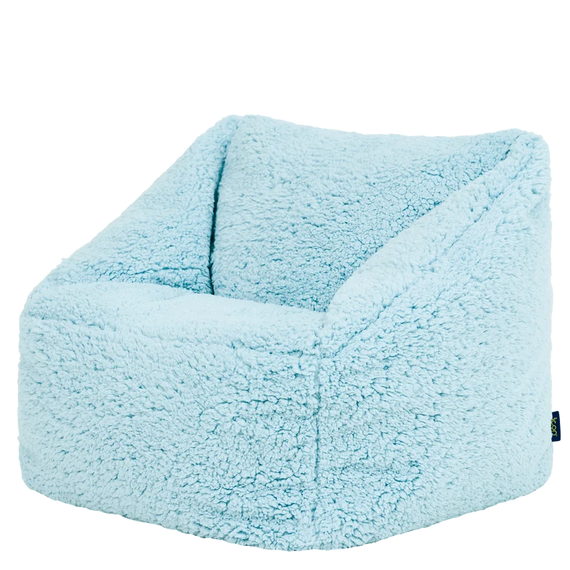 Kinder Natalia Teddy-Fleece-Sessel Sitzsack - Hellblau
