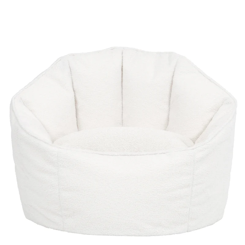 Sirena Bouclé Sitzsack-Akzentstuhl – Elfenbein