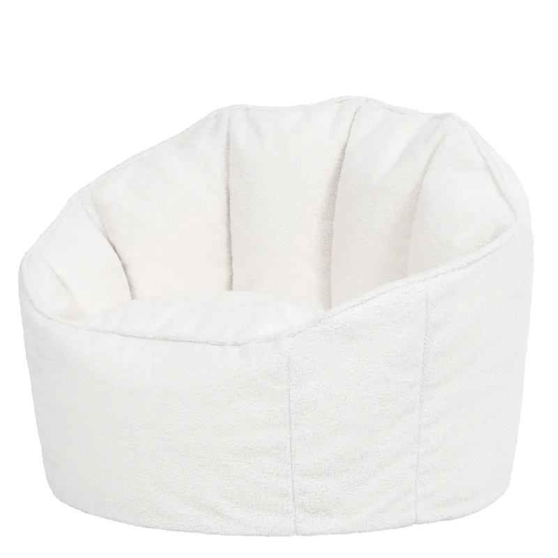Sirena Bouclé Sitzsack-Akzentstuhl – Elfenbein