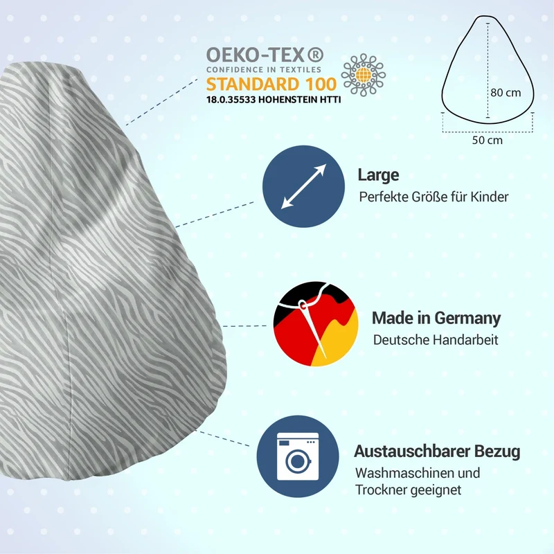 Sitzsack für Kinder (EPS gefüllt | 90L)