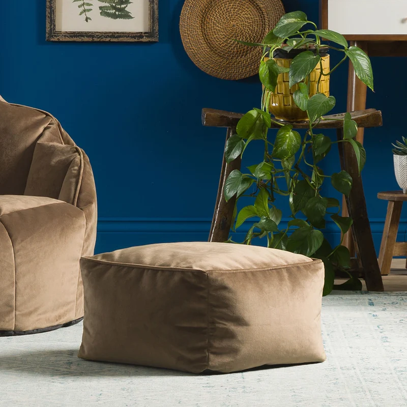 Amara Samt Hocker - Taupe