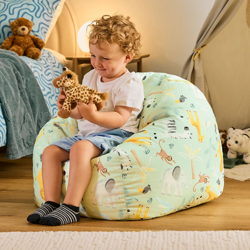 Kinder-Tier-Safari-Muster-Sitzsack – Klassik