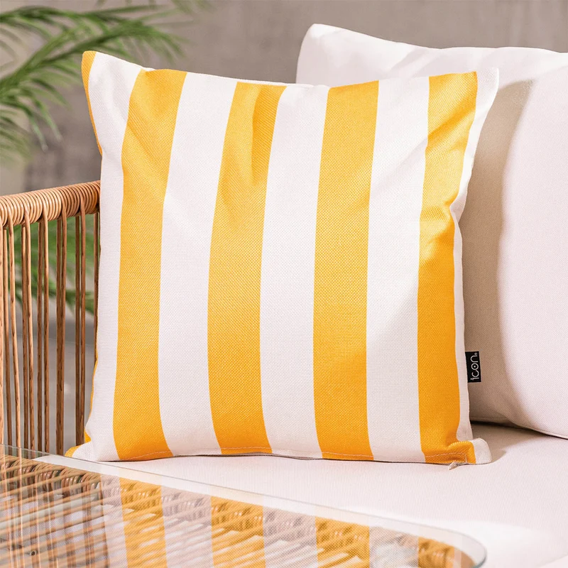 Stripe Indoor-Outdoor Kissen - Gelb