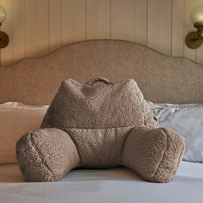 Stützkissen, Teddy Fleece, Mokka-Braun