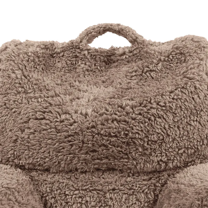 Stützkissen, Teddy Fleece, Mokka-Braun