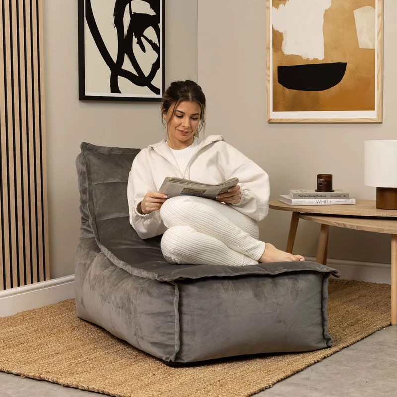 Dolce Samt-Lounger, Dunkengrau