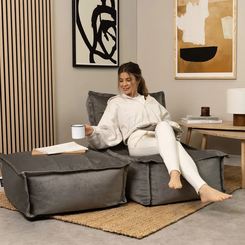 Dolce Samt-Lounger, Dunkengrau