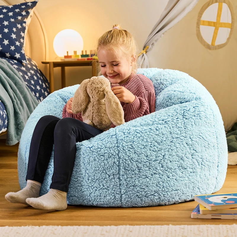 Kinder XL Kingston Teddyfleece Klassischer Sitzsack - Eisblau