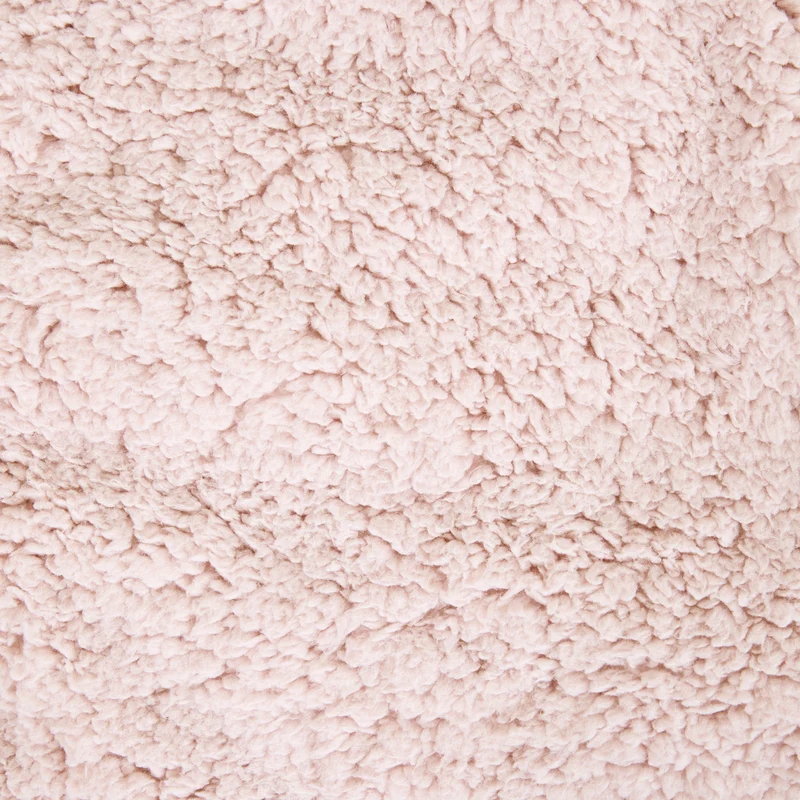 Mini Amara Teddy-Fleece-Fußhocker, quadratisch – Rosa