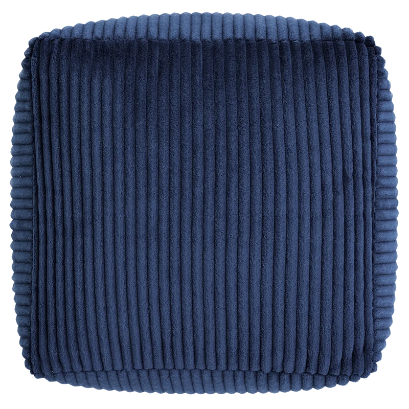 Mini Amara Cord quadratischer Fußhocker - Marineblau