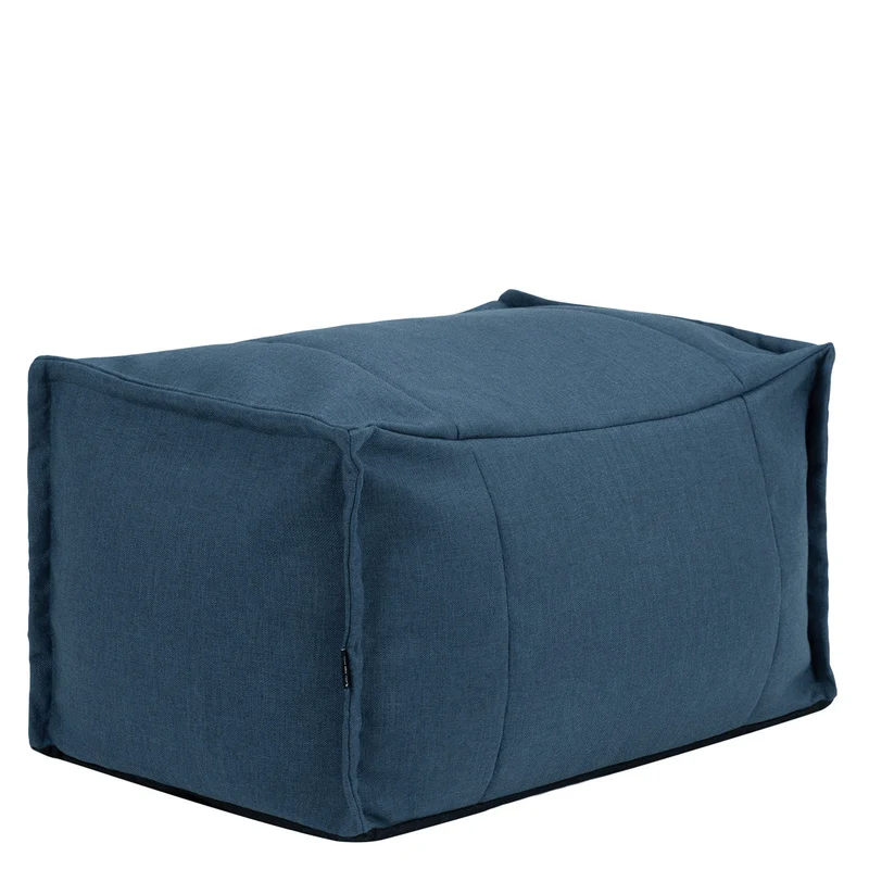 Bud Fußhocker-Sitzsack, Olefin, Denimblau