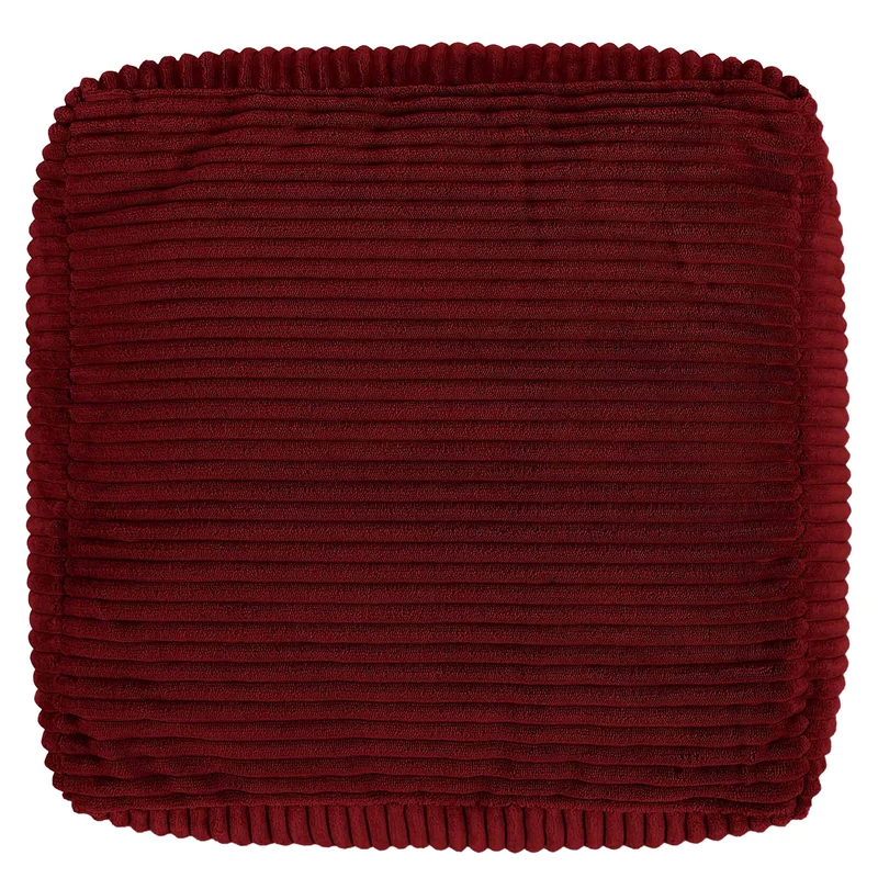 Amara Quadratischer Fußhocker, Cord, Burgunderrot