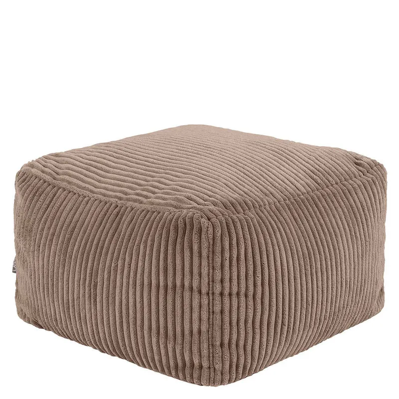 Amara Quadratischer Fußhocker, Cord, Mokka-Braun