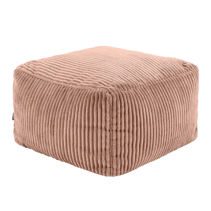 Amara Quadratischer Fußhocker, Cord, Rosa