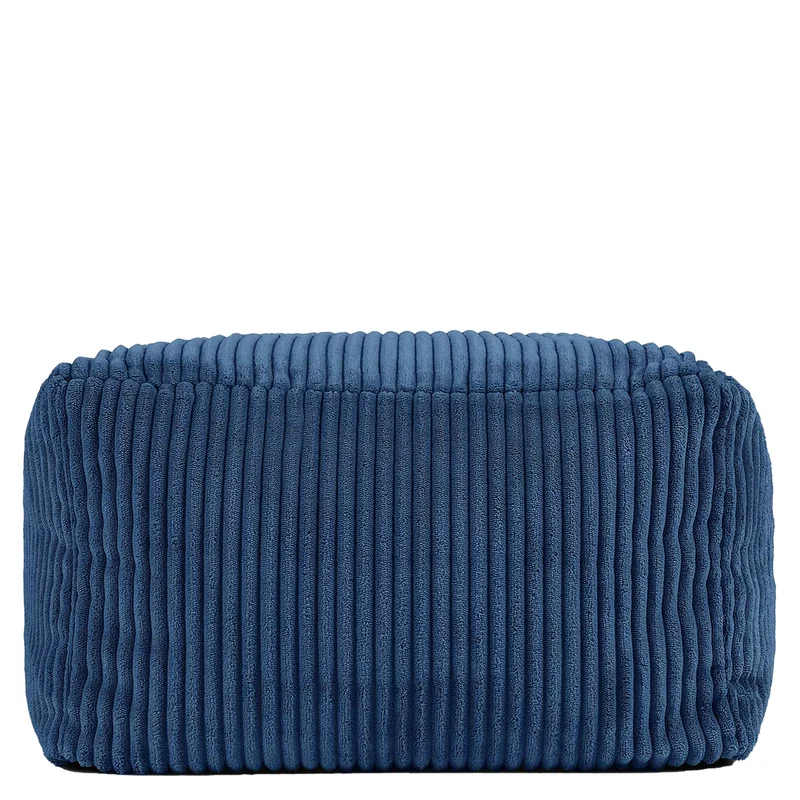 Amara Qadratischer Fußhocker, Cord, Denimblau
