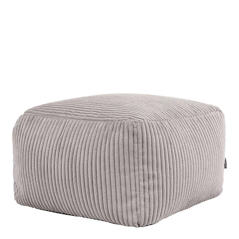 Amara Quadratischer Fußhocker, Cord, Grau