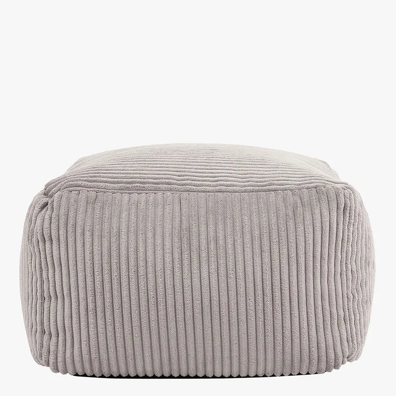 Amara Quadratischer Fußhocker, Cord, Grau