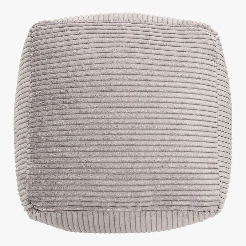 Amara Quadratischer Fußhocker, Cord, Grau