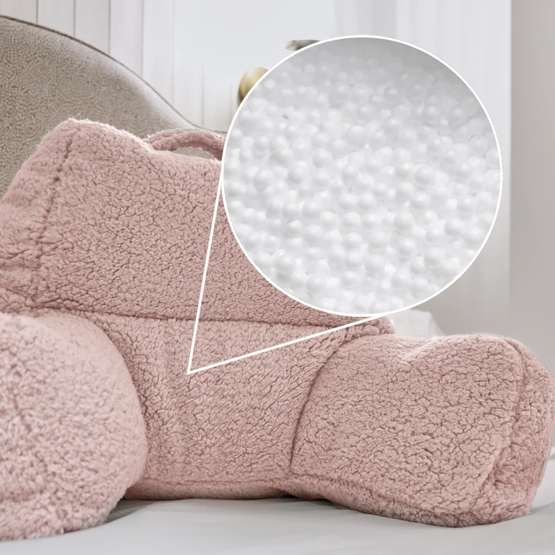 Teddy-Fleece-Stützkissen – Rosa