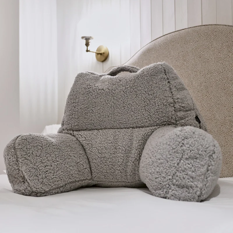 Stützkissen, Teddy Fleece, Grau