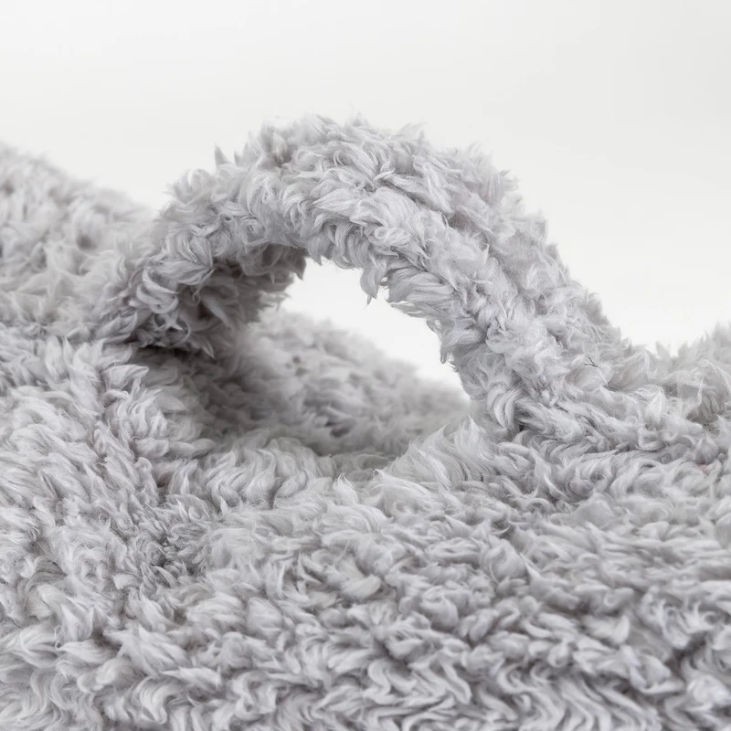 Stützkissen, Teddy Fleece, Grau