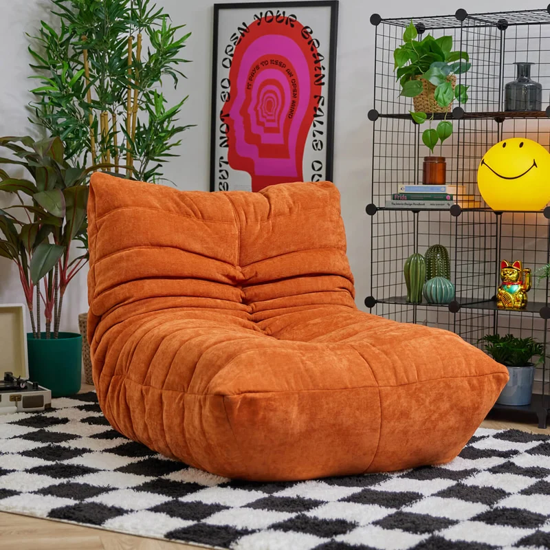 Enzo-Akzent-Sessel mit Chenille-Bezug und Schaumstofffüllung, orange