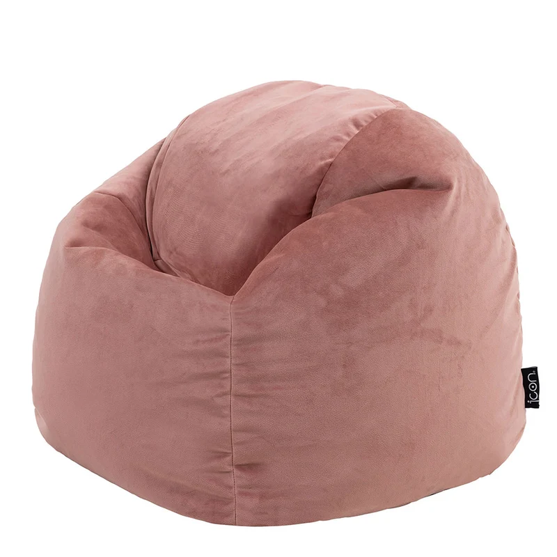 Kingston Samt-Sitzsack für Kinder, Rosa