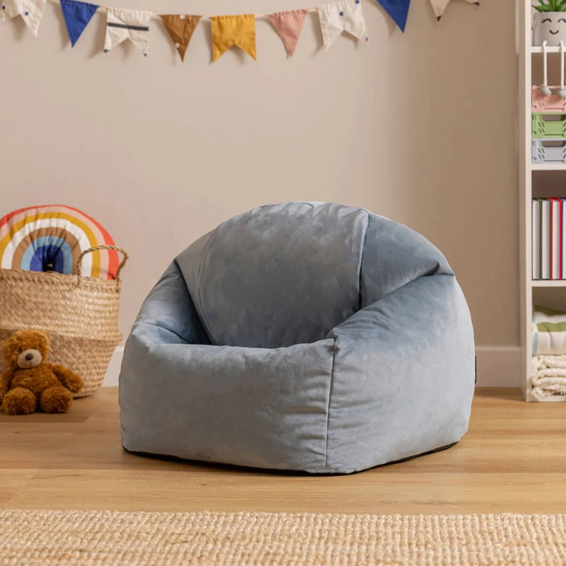 Kinder Kingston Samt Classic Sitzsack - Hellblau