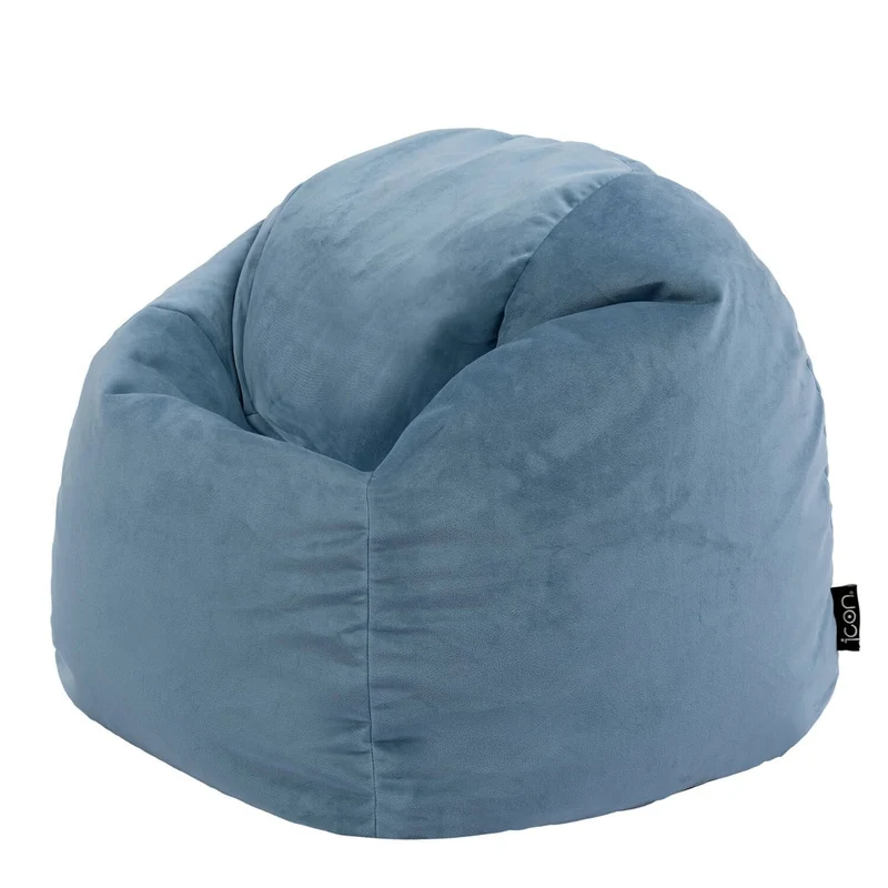 Kinder Kingston Samt Classic Sitzsack - Hellblau