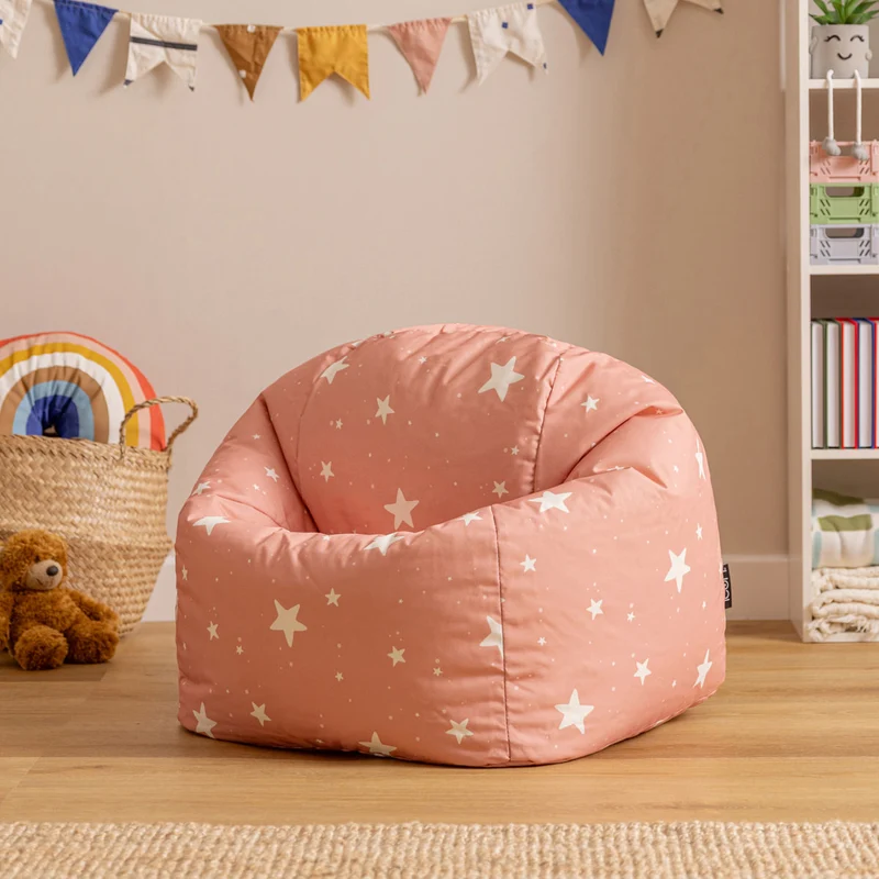 Sitzsack für Kinder mit Sternenhimmel-Aufdruck, Rosa