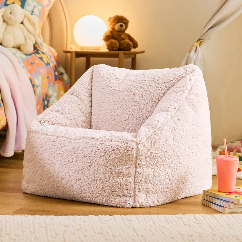 Kinder Natalia Teddy-Fleece Sessel Sitzsack - Rosa