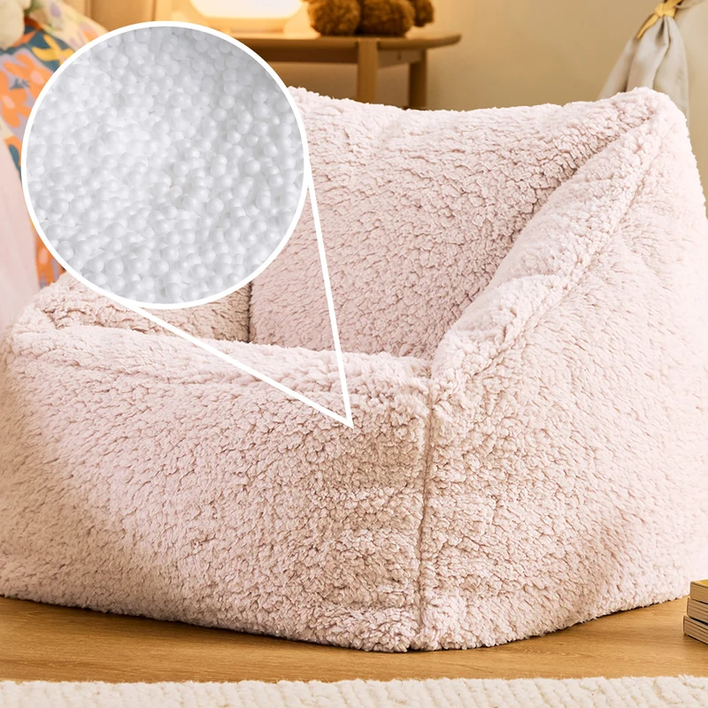 Kinder Natalia Teddy-Fleece Sessel Sitzsack - Rosa
