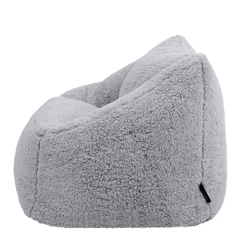 Natalia Sessel-Sitzsack für Kinder, Teddy-Fleece, Grau