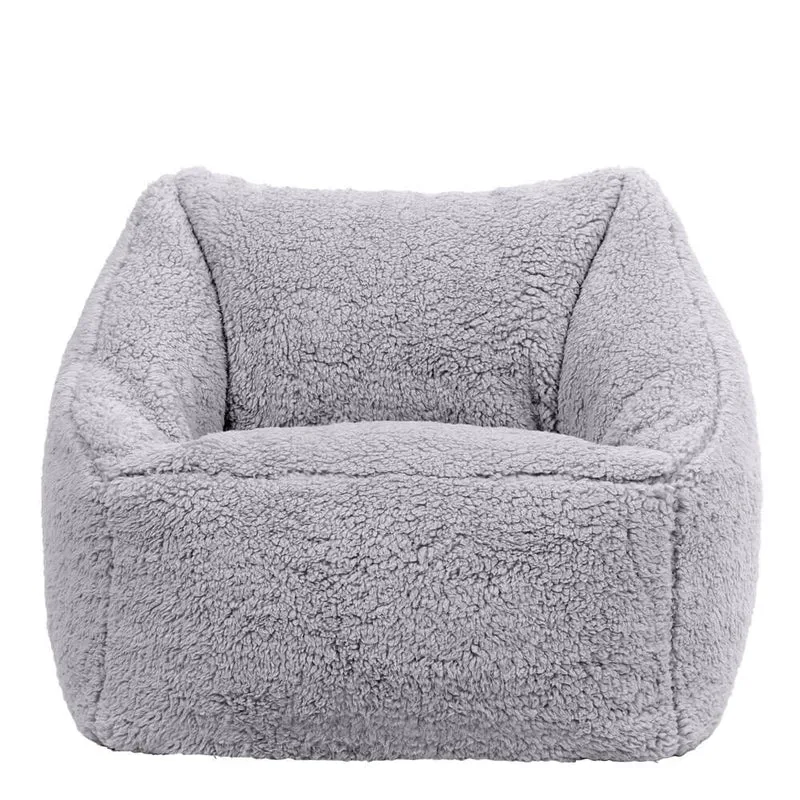 Natalia Sessel-Sitzsack für Kinder, Teddy-Fleece, Grau