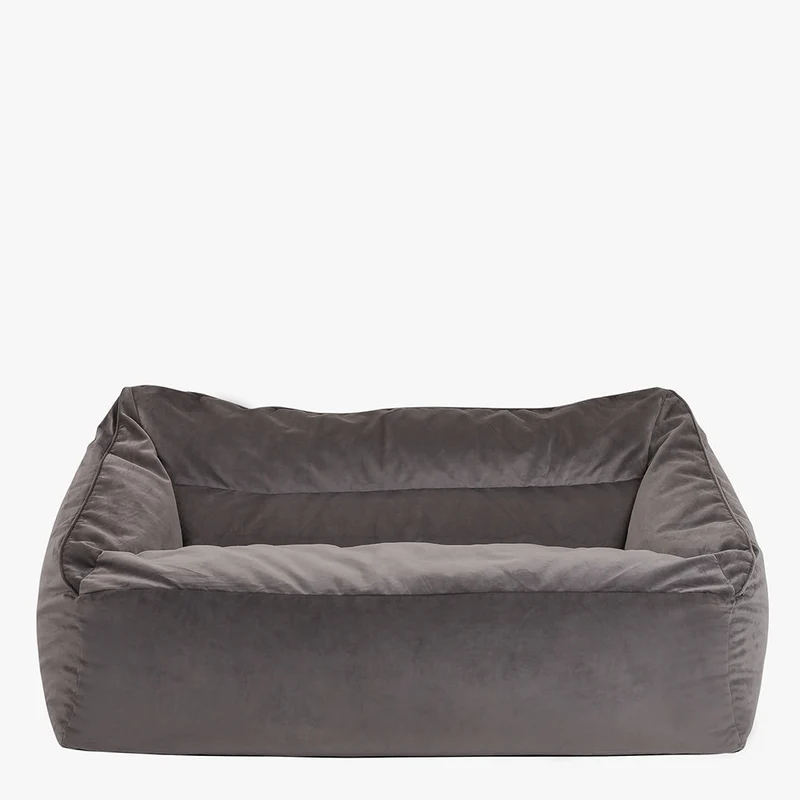 Cecilia Samt-Loveseat-Sitzsack – Anthrazitgrau