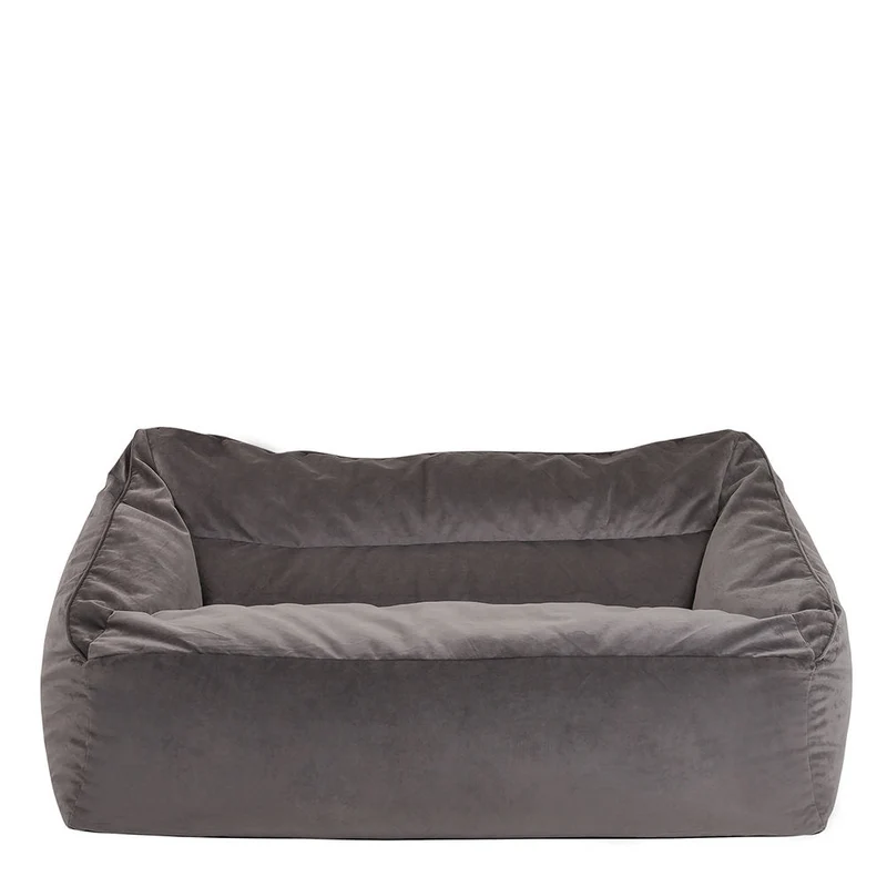 Cecilia Samt-Loveseat-Sitzsack – Anthrazitgrau