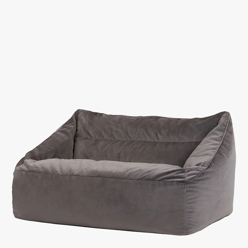 Cecilia Samt-Loveseat-Sitzsack – Anthrazitgrau