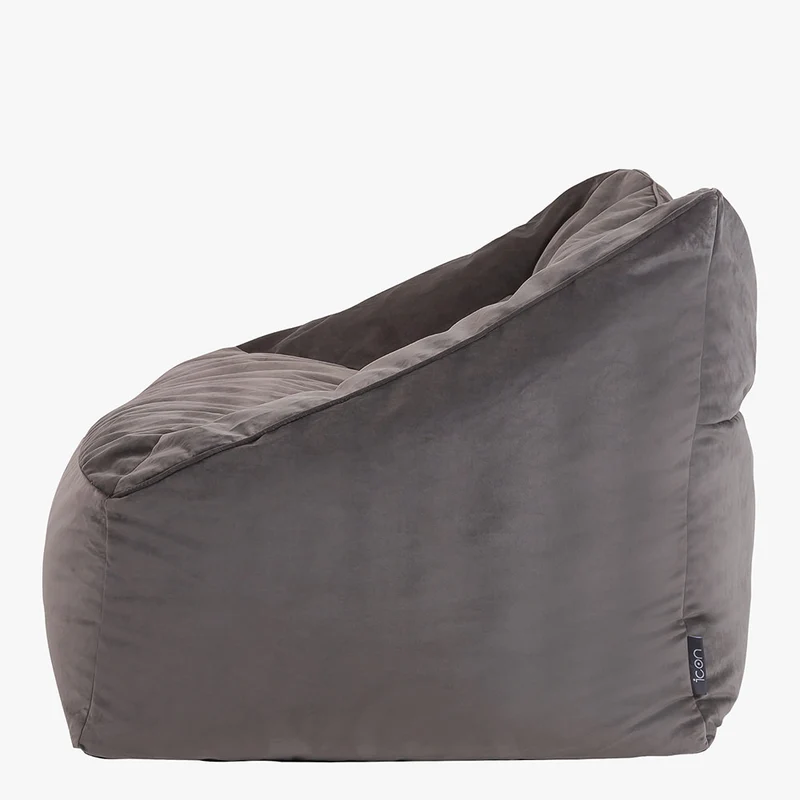 Cecilia Samt-Loveseat-Sitzsack – Anthrazitgrau