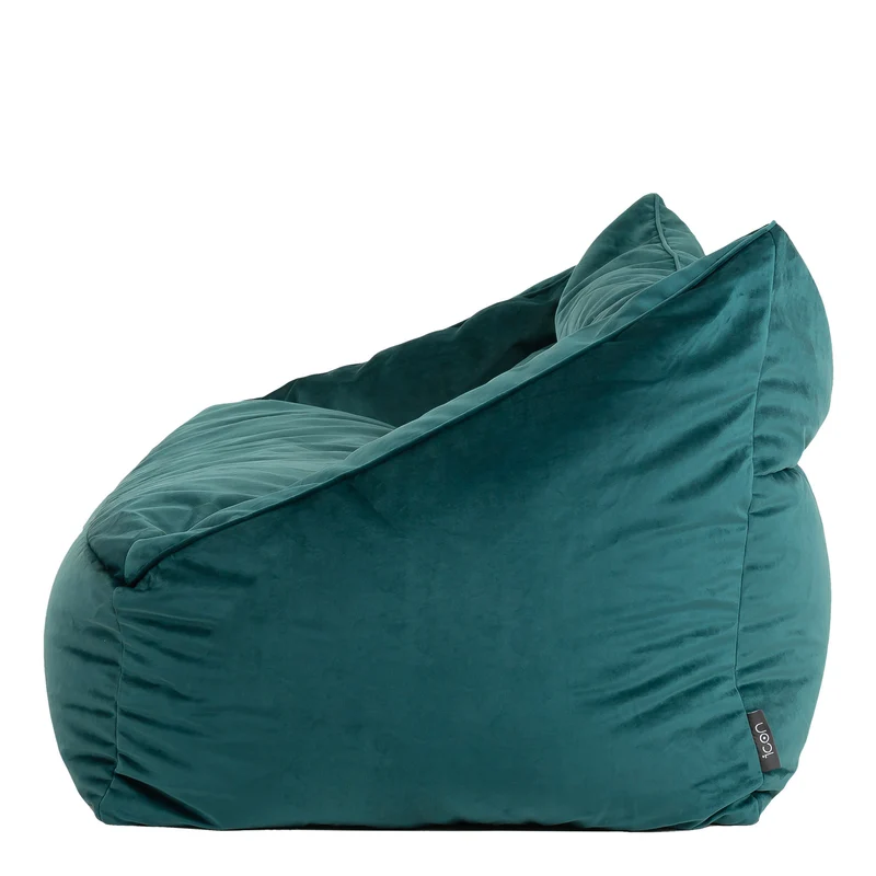 Cecilia Samt-Zweisitzer-Sitzsack - Petrol
