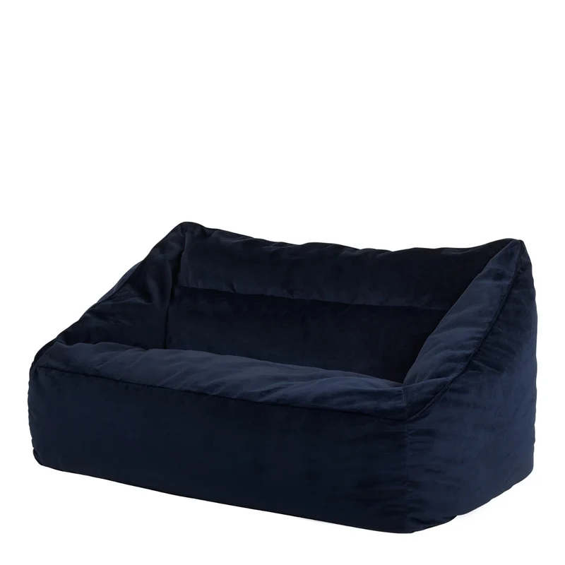 Cecilia Samt-Zweisitzer-Sitzsack - Mitternachtsblau