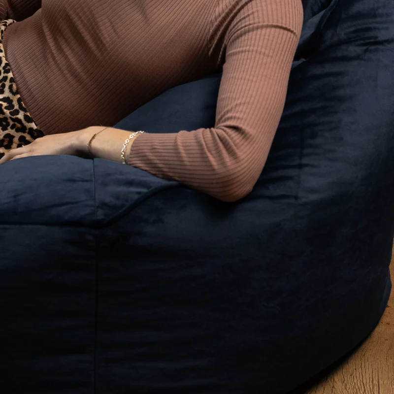 Cecilia Samt-Zweisitzer-Sitzsack - Mitternachtsblau