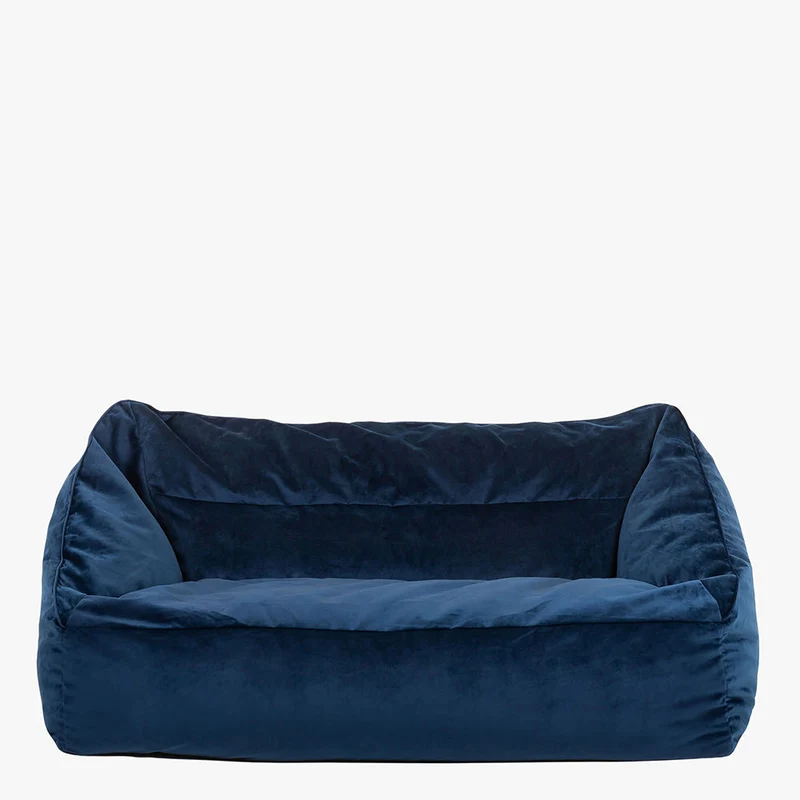 Cecilia Samt-Zweisitzer-Sitzsack - Marineblau