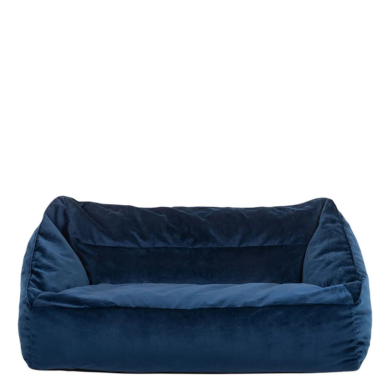 Cecilia Samt-Zweisitzer-Sitzsack - Marineblau